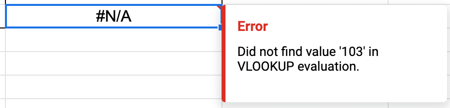 VLOOKUP #N/A error